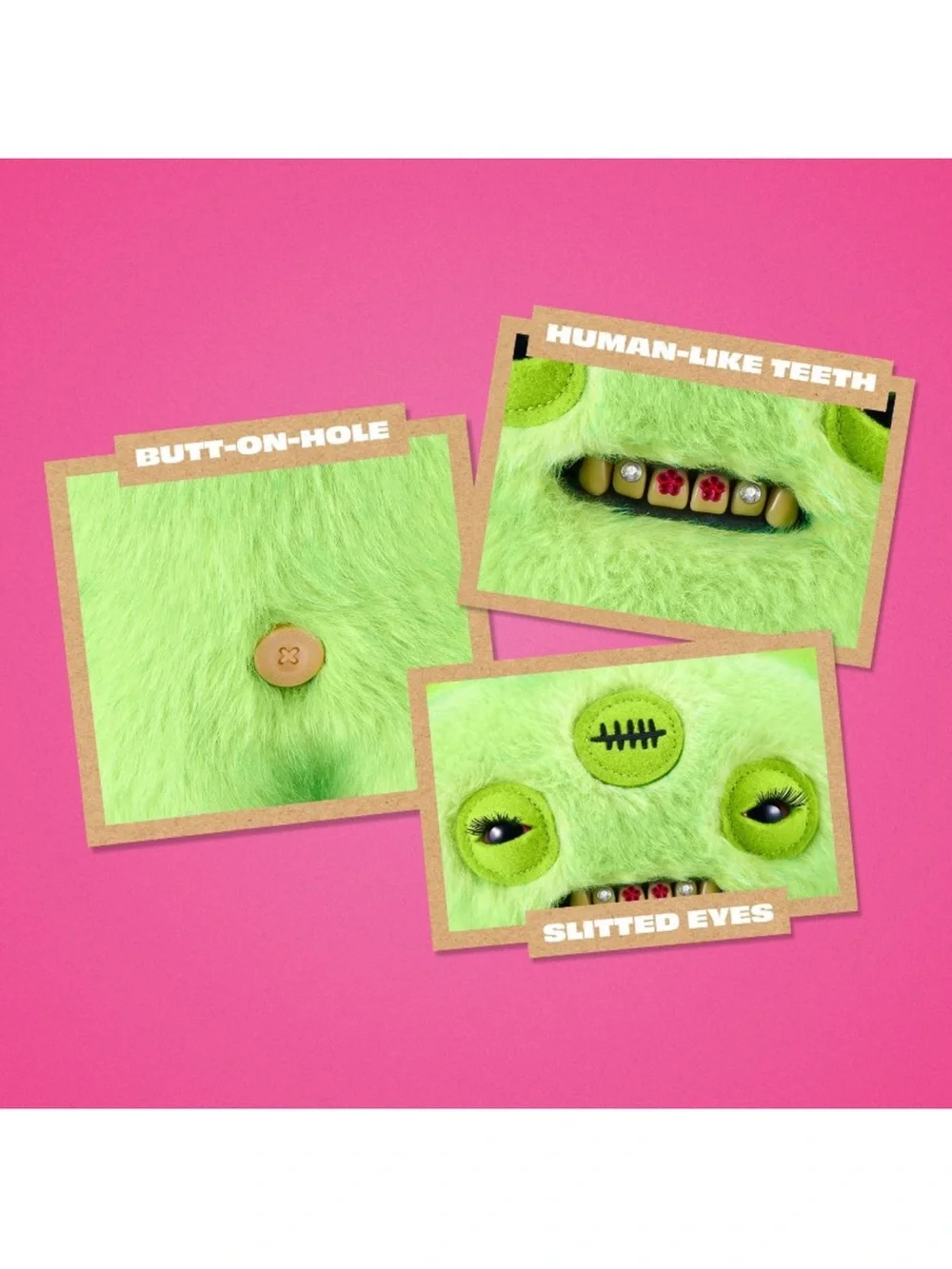 Neon Green Plush Monster Stuffed Toy - Designer Plush